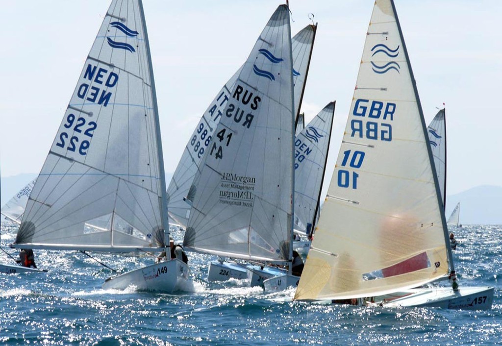 Finn World Masters Championship 2011  day one Blue fleet  start © Claire ADB and BFA